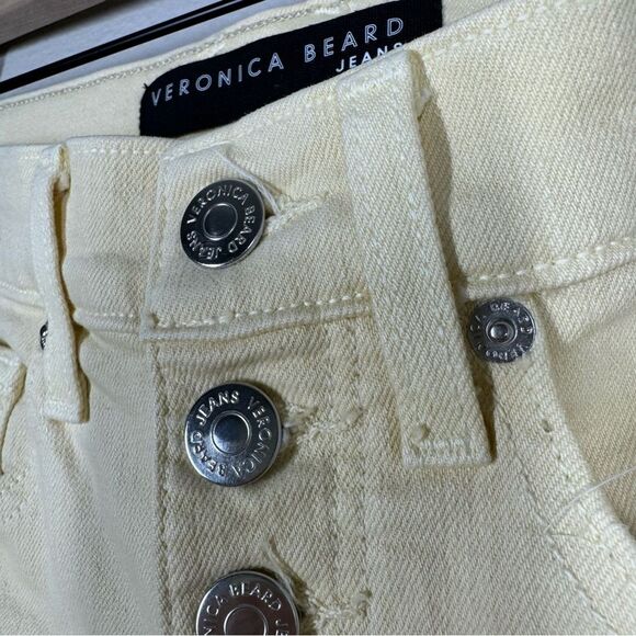 Veronica Beard Maera Skinny High Rise Jeans in Mustard YellowButton Fly Size 26 - Picture 4 of 9